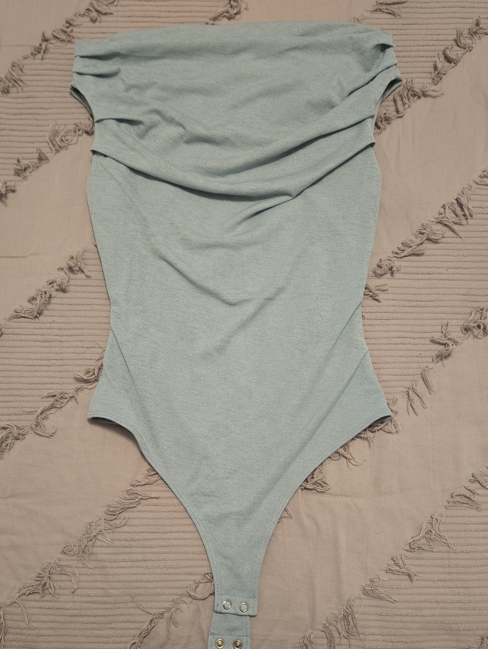 Express Light Blue Strapless Bandeau Bodysuit
